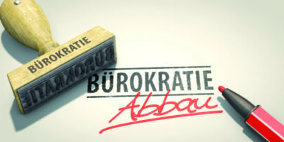 Bürokratie Abbau Stempel